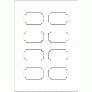 920-8 Ticket Shape 65mm x 38mm